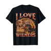 I Love Wieners Funny Offensive Dachshund Bootleg Graphic T-Shirt