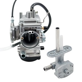 Carburetor & Petcock Fuel Valve for Ko-diak 400 450 2000-2006 Grizzly 400 450 2007-2014 with Knob Lever, Cleaning tools and fuel filter