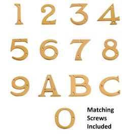 Brass Door Numbers Screw On 3 Inch Door Number Elegant and Bold Door Numerals Suitable for All Door Types Including Wooden uPVC and Composite Number 7.