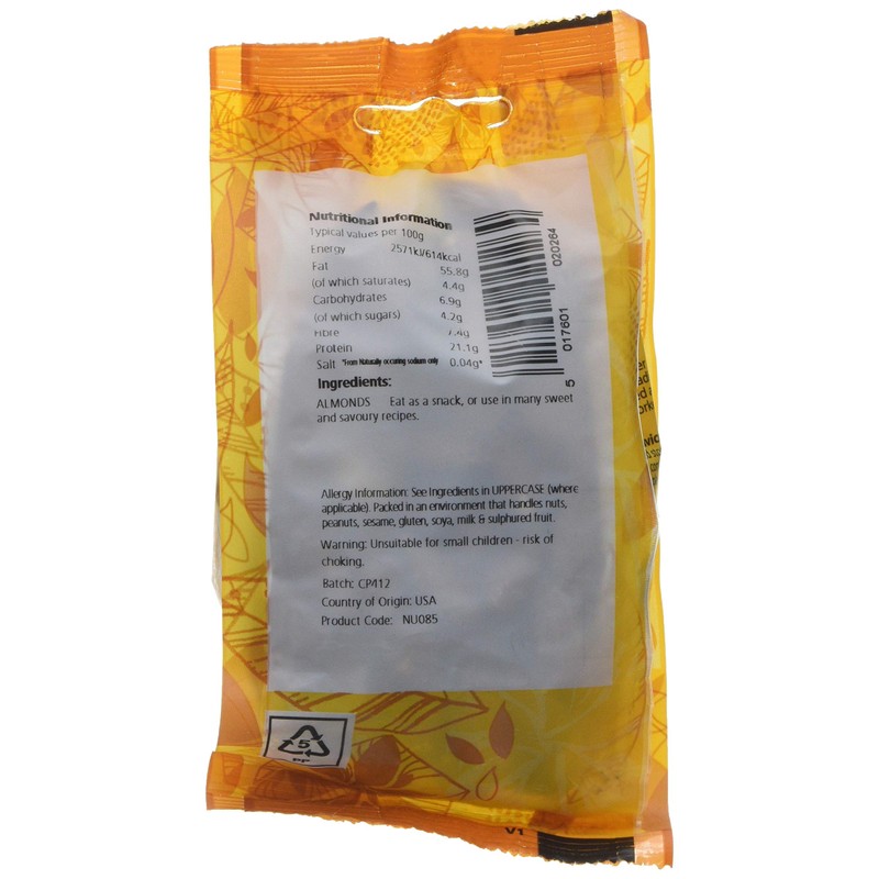 Suma Whole Almond Kernels 125 g (Pack of 6)