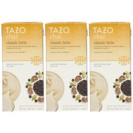 Tazo Chai Natural Spiced Black Tea Latte Concentrate 32-ounce Boxes (Pack of 3)