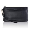 befen Black Genuine Leather Wristlet Clutch RFID Blocking Bag Cell