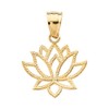 10k Yellow Gold Open Design Lotus Flower Pendant
