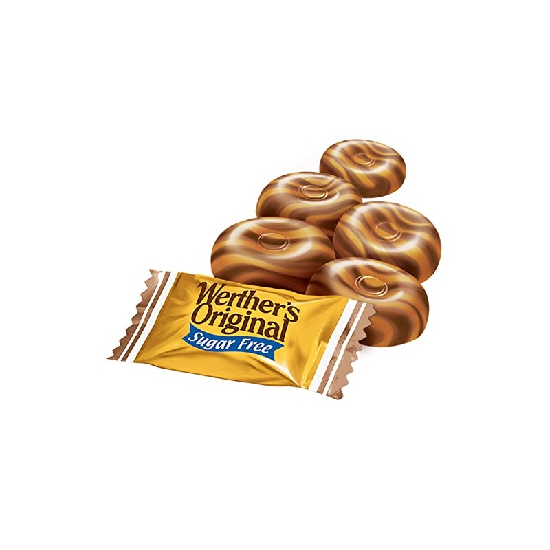 Werther's Original Hard Sugar Free Caramel Chocolate Candy, 2.35 Oz