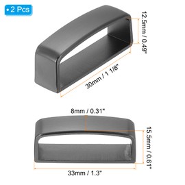 PATIKIL 1 1/2 Inch 40mm Belt Loop Keepers, 2 Pack Alloy Belt Strap Ring Men's Buckle for DIY Craft Belt Fixing, Black