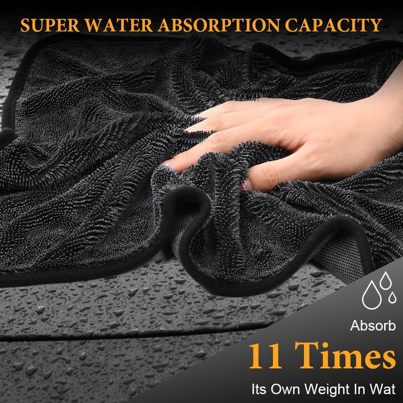 URAQT Microfibre Car Drying Cloth, 40 x 40 cm Microfibre