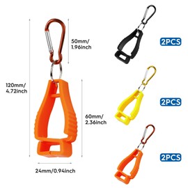 Pack of 6 Glove Clips Holder, Gloves Holder with Carabiner Hook, Work Glove Grabber Clip Holder, Glove Holder with Carabiner, Glove Grabber Holder (Yellow, Black, Orange)