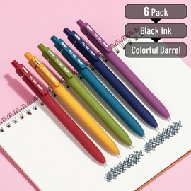 Mr. Pen- Retractable Gel Pens for Journaling, 6 Pack, 0.5 mm Black Ink, Vintage Barrels, Smooth Writing Aesthetic Pens for Women