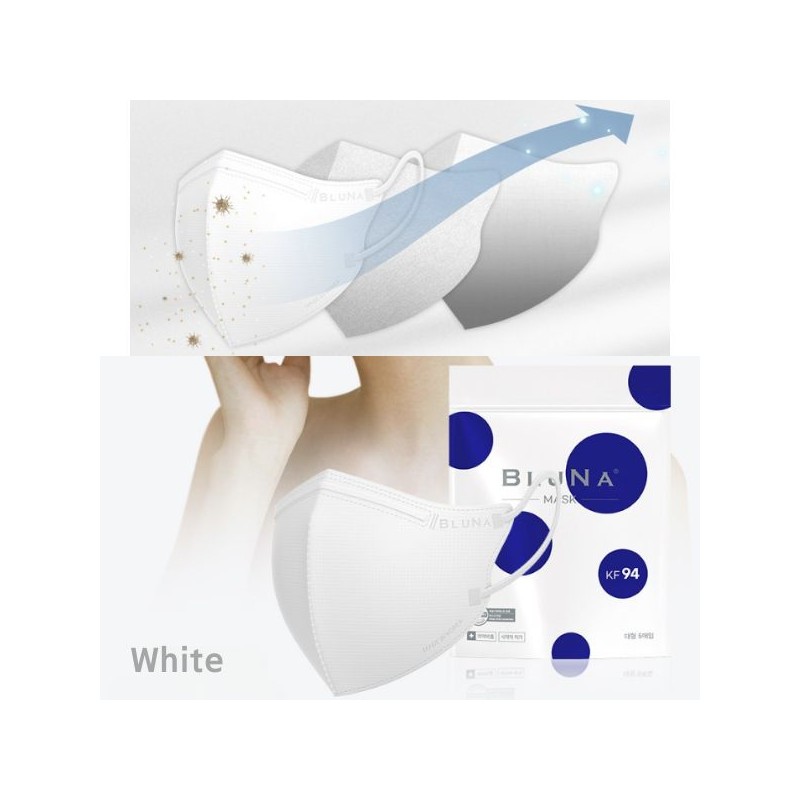 BLUNA Mask KF94 /Large 5ea*5set, Color:Ivory