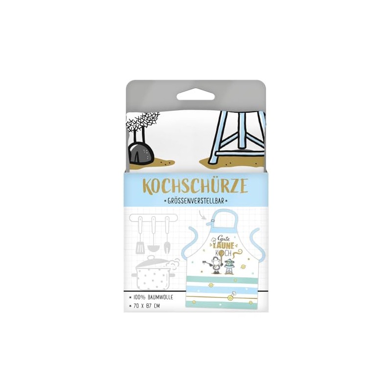 Sheepworld Apron with Saying "Gute Laune" | Cooking Apron Made