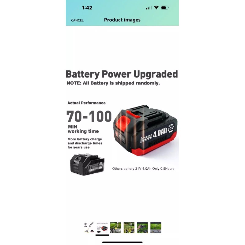 Patiox Cordless Week Wacker With 4.0 Ah Battery