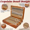Silverware Storage Box Solid Wood with Lid, Silverware Organizer with