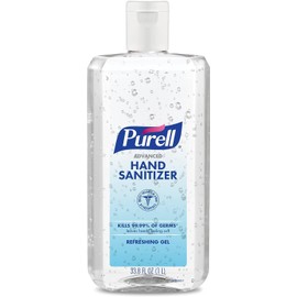 PURELL's Advanced Hand Sanitizer Refreshing Gel, 1-Liter Flip-Cap Bottle (33.8 fl oz) - 9683-01