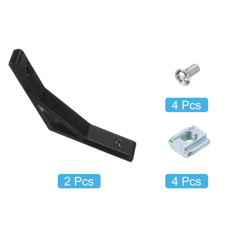 sourcing map 2Set 135 Degree Angle Aluminum Profile Corner Bracket,