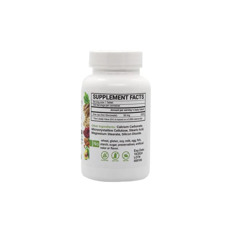 Peter Gillham's Life Essentials Zinc 50 Mg, 250 Tabletas