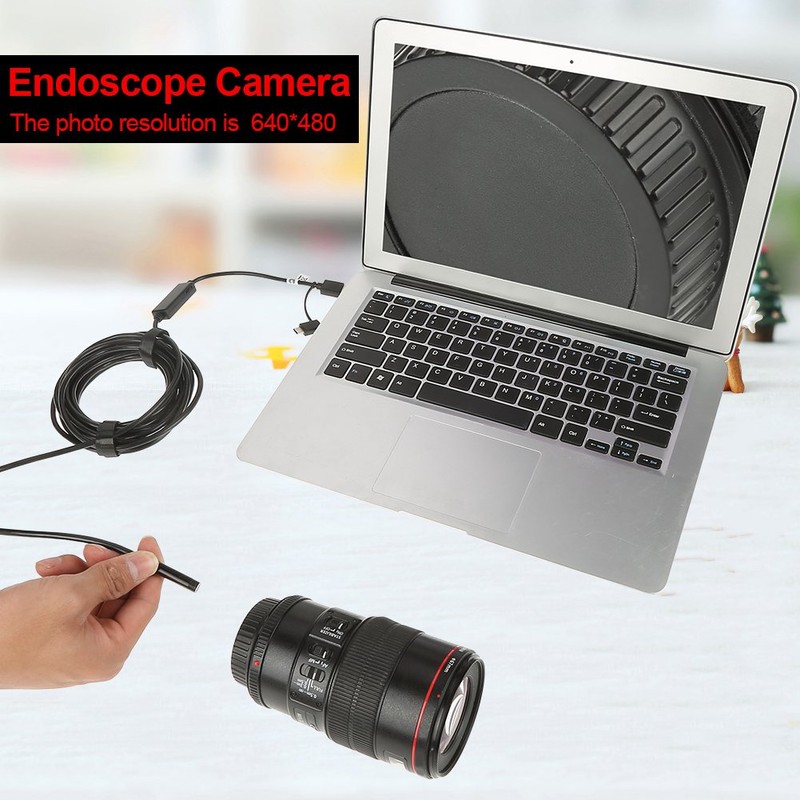 USB Endoscope 3 in 1 Endoscope Waterproof Snake Camera with