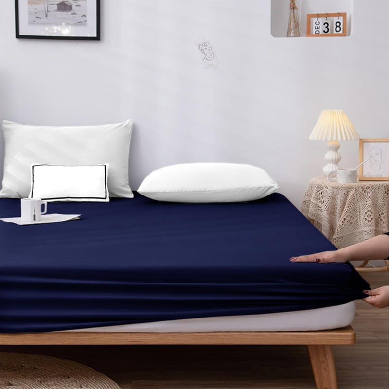 NAFAY LIVING Fitted sheet-Plain Dyed Ultra Soft Microfiber Bedding Sheet
