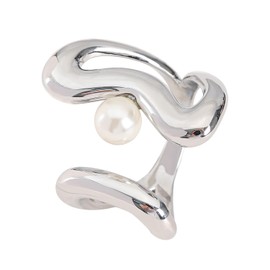 Kokoma Minimalist Wrap Finger Ring for Women Pearl Open Statement Ring Stacking Band Rings Eternity Promise Rings Comfort Fit Fashion Jewelry