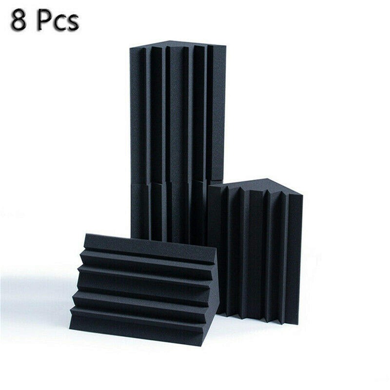8 Pcs Studio Acoustic Foam Corner Bass Trap Sound Absorption