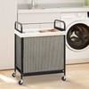 STORAGE MANIAC Rolling Laundry Hamper with Wheels 2-Section Laundry Sorter
