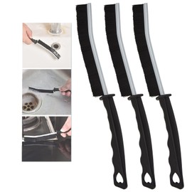 Linkgood Hartborsten Eckenreinigungsbürste, 3 Stück Spaltreinigungsbürste Reinigungsbürste für Bad/Küche/Wand/Tür, Fugenbürste für Fliesenböden/Tastatur/Gleitschiene, Tiefenreinigung für Fenster