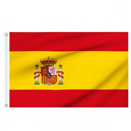 Spanish Flag 5ft x 3ft, Large Spain Flags with Brass Eyelets for Spanish Decorations Football Games Sports Events Party Outdoor