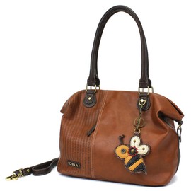 CHALA Laser Cut Crossbody Shoulder bag Tote Bag Faux Leather Brown