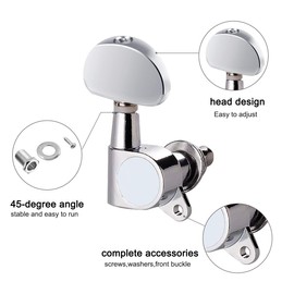 Doryum 6PCS 3L3R Acoustic Guitar Tuning Pegs Machine Head Tuners, Knobs Tuning Keys, Wear-Resistant, Guitar String Tuning Pegs Machine, Enclosed Locking Tuners for Electric or Acoustic Guitar