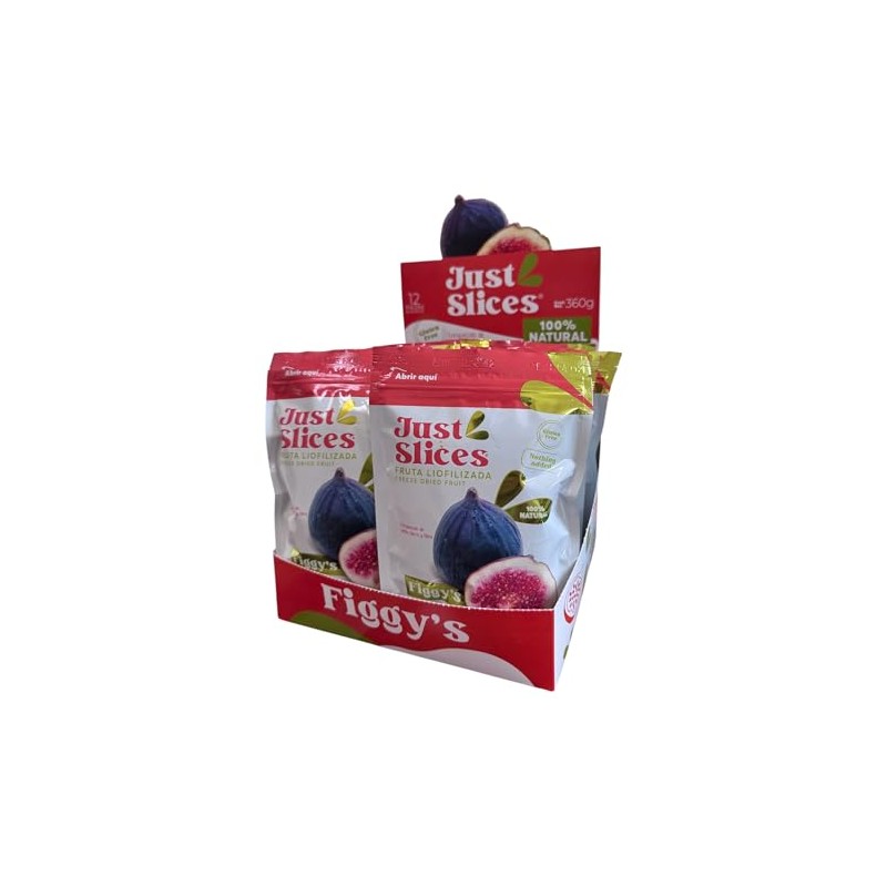 Figgy Natural Higos Liofilizados Rodajas Caja Bolsas 30g Snack Saludable