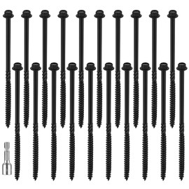 Flat Head Screws Set of 20 Hexagon Wood Screws 6.7 x 150 mm Self-Tapping Screws Hexagonal Drilling Screws Rafter Screws for Roof Constructions Construction Screws (6.7 x 150 mm)