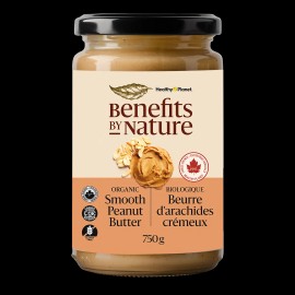 Benefits By Nature Organic Peanut Butter Smooth 750g