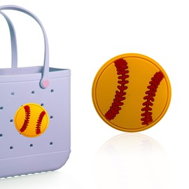 storcfe Sports Charm for Bogg Bag, Baseball Patterns Decoration, Accessories Charms PVC Rubber Insert Decorative Charms for Handbag Beach Tote Bag