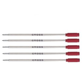 5 Cross Medium Ballpoint RED Refills (Bulk Pack)