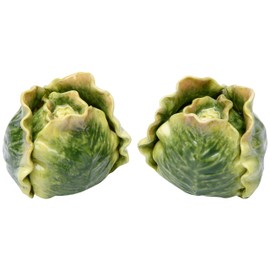 StealStreet SS-CG-20735, 2.75 Inch Painted Green Cabbage Vegetable Salt and Pepper Shaker Set