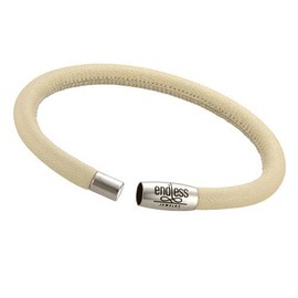 Endless Single Nude Leather Bracelet w/Stainless Steel Lock(8.0 inch), 12112-20