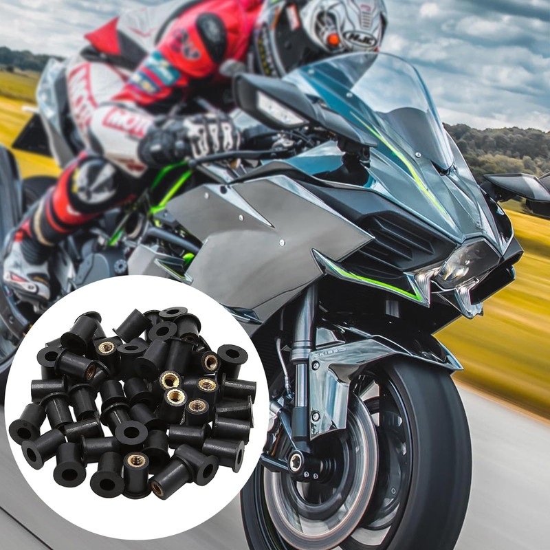 10Pcs Wear Resistant Motorcycle Rubber Well Nuts Durable Rubber Windshield