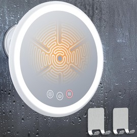Gospire Upgraded Heated Shower Mirror Fogless for Shaving, 5000mAh Battery