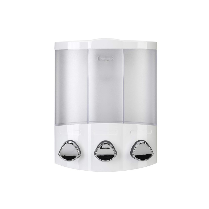Croydex Triple Soap Dispenser, Shower Dispenser Wall Mounted, Lifts Off