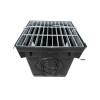 NDS Square Drainage Catch Basin w/ Metal Grate 2-Opening Kit