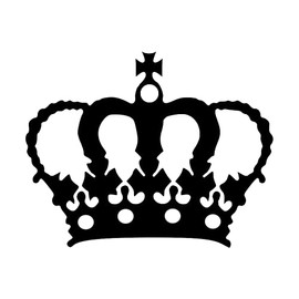King Queen Crown Design #6 Vinyl Decal Sticker for Car Window Wall House Phone Laptop Prince Princess Royal (Height: 9", White)