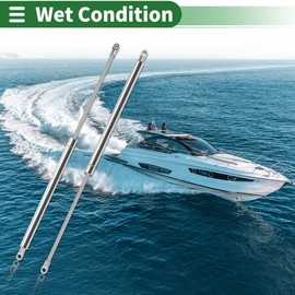Motoforti 20inch/500mm 150lb/668N/67.5kg Stainless Steel Marine Lift Support Struts Boat Hatch Gas Springs 2 Pcs