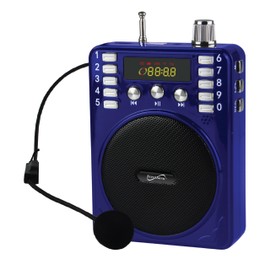 Supersonic SC-1443BT Lightweight Bluetooth Portable PA System Voice Amplifier Built-in BT Receiver, LED Display, FM, USB/SD/AUX Input Karaoke Jack, Mic, Recording & Repeat (SC-1443BT Blue)