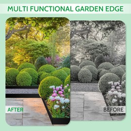 Lmiaiwe 40 FT Landscape Edging No Dig [Extra Tall 4 Inch High] with 36 Spikes, Heavy-Duty Plastic Garden Edging Border (Black, 40 FT)