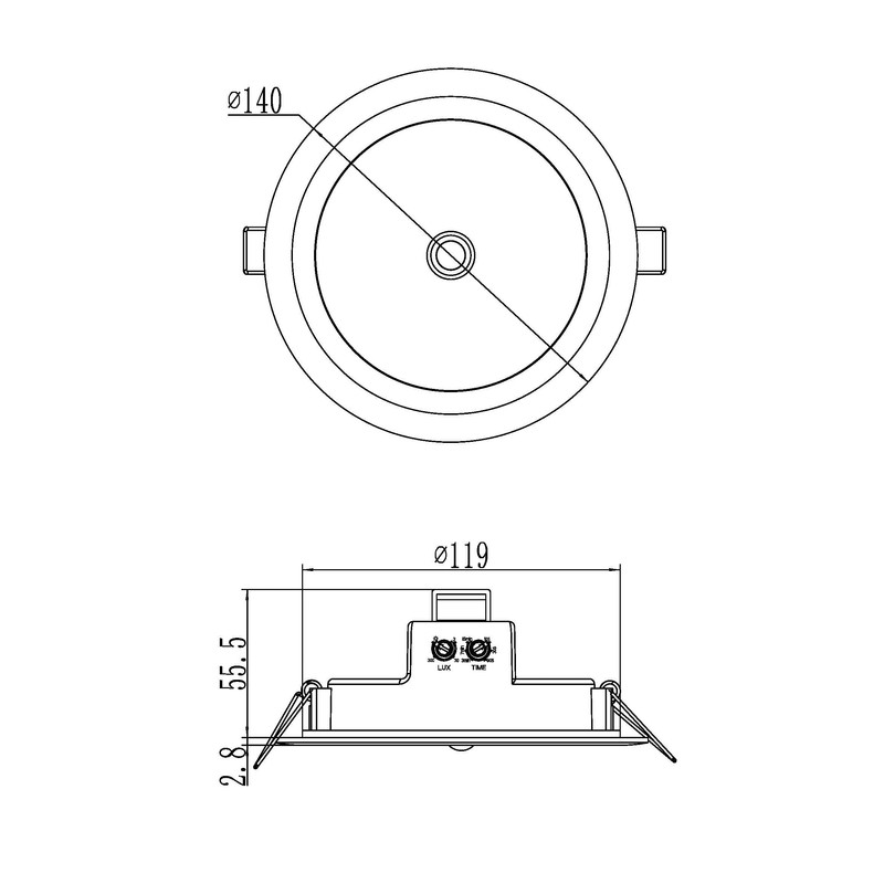 HUBER Downlight [11W 1200lm] with PIR Motion Sensor 360° I