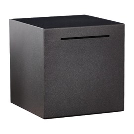 Happy mono Piggy Bank, 500 Yen Coin, Non-Open Money Box, 500 Yen Coin, Bills, Stylish, Fits Into Interior Decoration, Square (Black, 5.9 inches (15 cm)