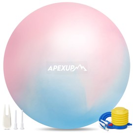 APEXUP Yoga Ball Exercise Ball, Heavy Duty Gym Ball for Fitness, Balance, Core Workout, Physical Therapy (XL(27"~30") 75cm, Blue Pink)