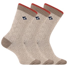 Sperry Women's Basketweave Slub Crew 3 Pairs Per Pack, Black, Women's Shoe Size 4-10, Black