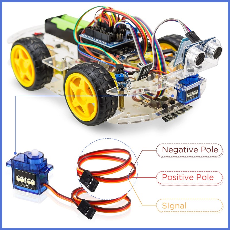 Hanaive 16 Pcs SG90 9g Mini Micro Servo Motors RC