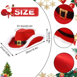 5 Pieces Santa Claus Cowboy Hat Santa Claus Cosplay Set Santa Claus Belt Golden Glasses Santa Claus Beard Gloves for Christmas Dress Up Party Christmas Costume Supply
