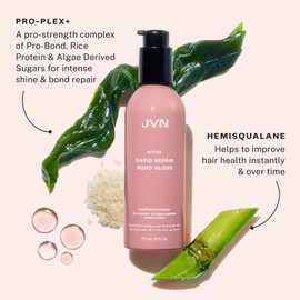 JVN Revive Rapid Repair Bond Gloss, Instantly Repairing Damaged Hair Treatment, Hair Gloss, Color-Safe, Silicone-Free, Vegan (6 Fl Oz) Glass Hair Treatment